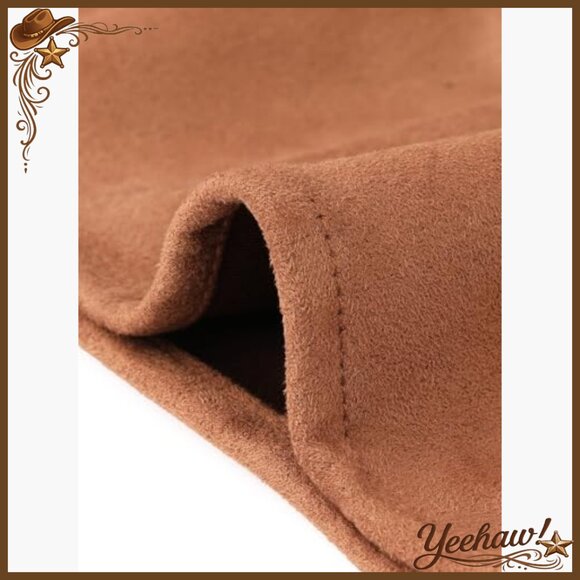 Faux Suede Fringe Vest Sleeveless Crop Open Front Tassel Jacket Size Large - Picture 5 of 5